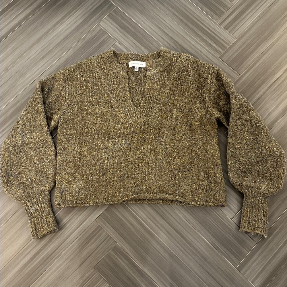 Something Navy Textured Knit V-Neck Sweater